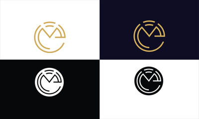 EM, ME, E, M, Abstract Letters Logo monogram