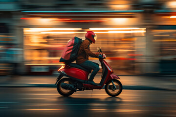 Delivery Person on Scooter