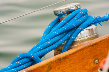 Sailboat, details equipment approximately, ropes - 761791982