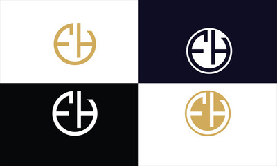 EH, HE,E , H, Abstract Letters Logo Monogram
