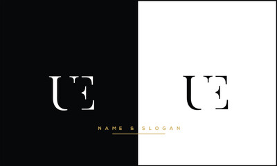 EU, UE, E, U, Abstract Letters Logo Monogram