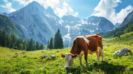 Fototapeta na wymiar cow on the meadow 