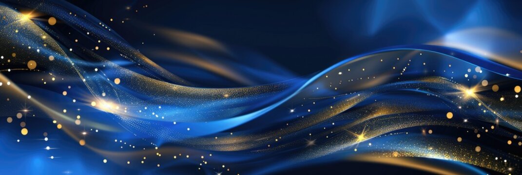 Blue Award - Elegant Luxury Golden Blue Background for Anniversary, Celebration, Corporate Presentations, or Wedding Entertainment