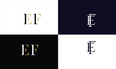 EF, FE, E, F, Abstract Letters Logo monogram