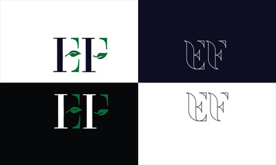 EF, FE, E, F, Abstract Letters Logo monogram