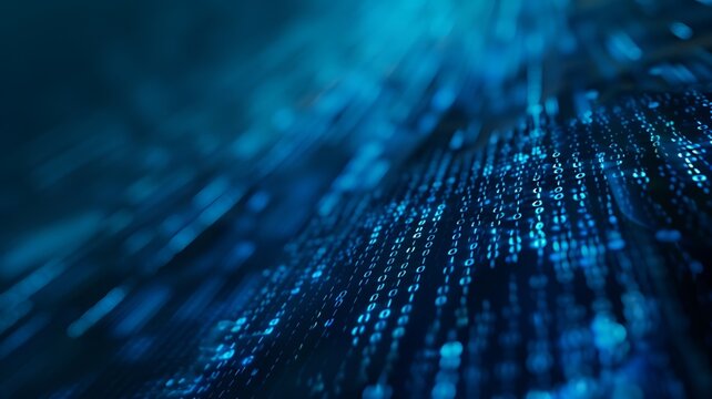 Programming code abstract technology background and software development coding on the screen, technology & software development concepts on blue blur effect screen.