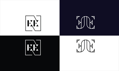 Set Of E, EE, Abstract Letters Logo monogram