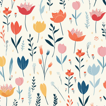 Floral vintage background with repeat patterns