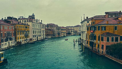 The most beautiful view of Venice from the bridge of the Santa Maria De La Salute church