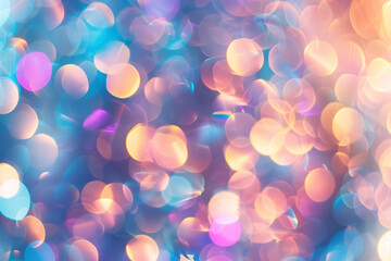 Shiny blurred violet blue background with golden and silver sparkles.