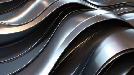 Abstract horizontal background. Silver liquid metal. AI generative.