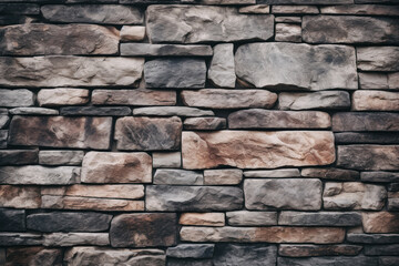 A textured stone wall forms a sturdy and solid background, its rough surface adding character and depth to the architectural design.