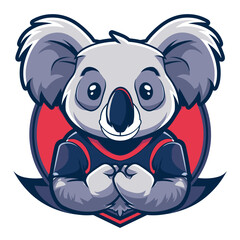 Vector esports logotype koala on white background, logo koala, icon koala, sticker koala, symbol koala, emblem koala