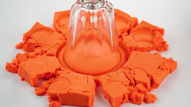 Very Satisfying and Relaxing Kinetic Sand ASMR video. Cutting anti stress macro close up colorful Kinetic Sand with a Knife. ASMR sounds.