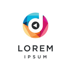 letter D abstract Perfect for logo statistics and video play infographics