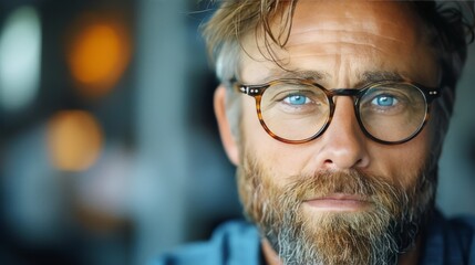 Close Up of Person Wearing Glasses - 761800588