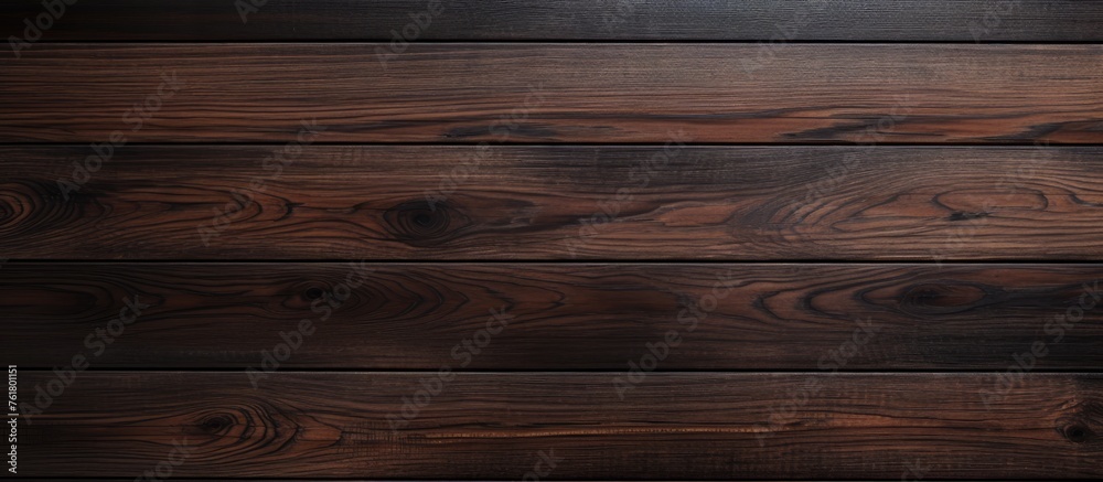 Canvas Prints a detailed shot of a rich brown hardwood table, showcasing the intricate pattern of the wood plank f