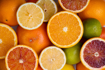 Mix of Citrus Fruits from Above