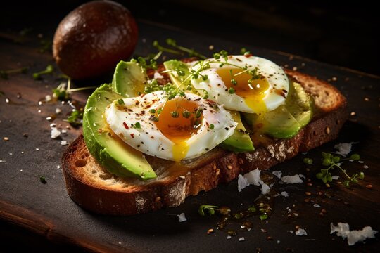 a toast with avocado and egg on it