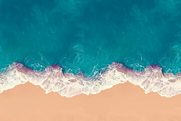Fototapeta na wymiar Ocean waves on sandy beach, seamless repeating texture. 