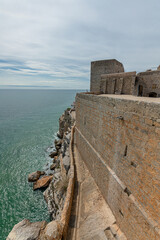 Peniscola city castle or Castillo del Papa Luna. Costa del Azahar, province of Castellon, Valencian Community