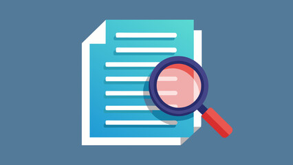 Discover Document Icon with Magnifier Vector Graphics - obrazy, fototapety, plakaty
