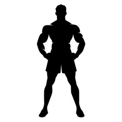 Fototapeta na wymiar Boxer black icon on white background. Boxer silhouette
