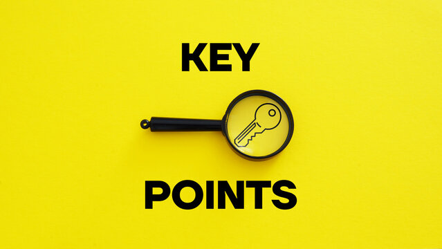 Key points are shown using the text and picture of the key