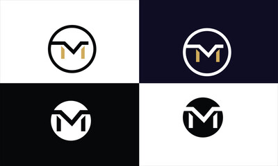 MV, VM, M, V, Abstract letters Logo monogram