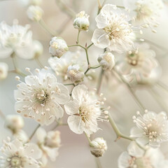 White flower blossoms on a tree