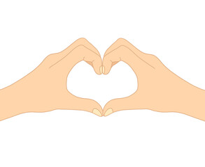 Fototapeta premium hand making heart symbol