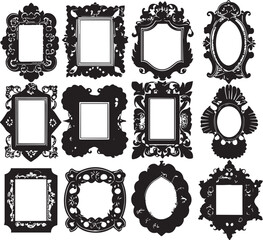 Set frames. Hand drawn vector illustration	