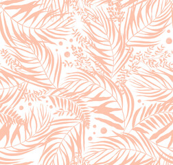 Fototapeta na wymiar seamless pattern with silhouettes of tropical palm trees and dry herbs