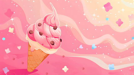 Ice cream background, desert wallpaper, frosty food, ice cream commercial and product presentation