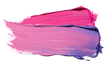 thick pink and purple acrylic oil paint brush stroke on transparent png background isolated