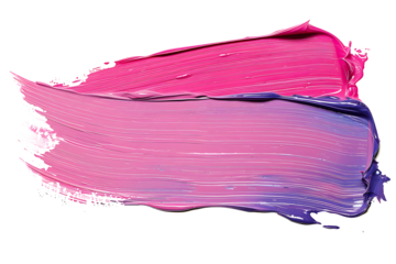 thick pink and purple acrylic oil paint brush stroke on transparent png background isolated