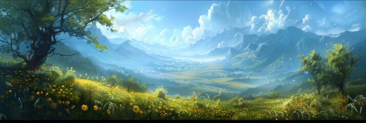 landscape with grass and sun header banner website