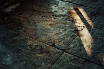 dirty floor surface with traces of dirt
