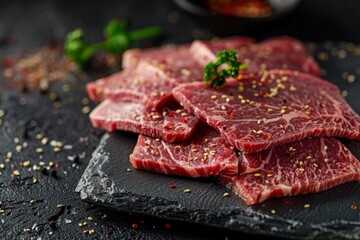 Premium Raw Wagyu Beef Slices for Gourmet Cooking