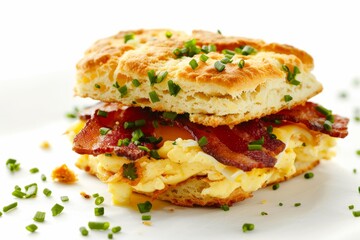 Gourmet Bacon Egg and Cheese Biscuit Breakfast