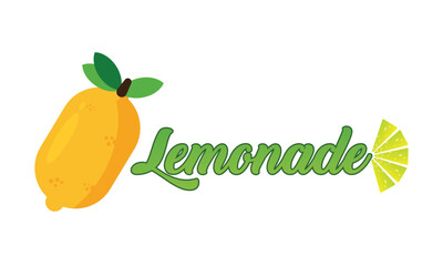 Lemonade logo illustration vector, Lemonade text effect design, Lemon logo illustration design template vector