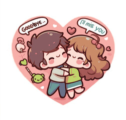 couple with heart sticker