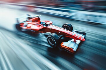 racing car at high speed