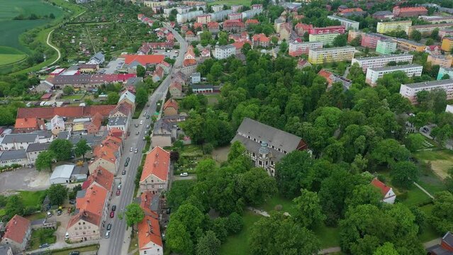 Beautiful Church Park Jawor Aerial View Poland