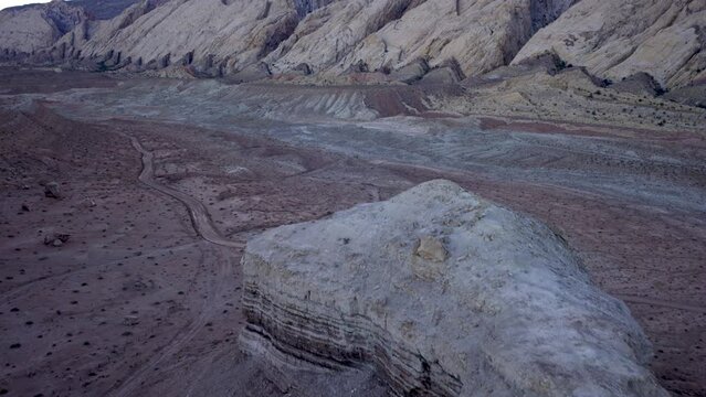 Aerial view of desert mountains 