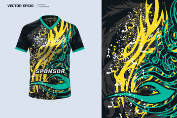 Short Sleeve sport jersey design for soccer, running and more. with printable design eps 10 format.