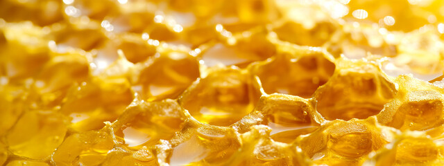 Honey in honeycombs close-up