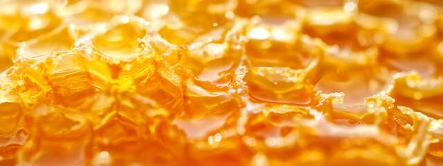 Honey in honeycombs close-up