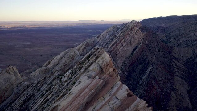 Aerial of desert mountains