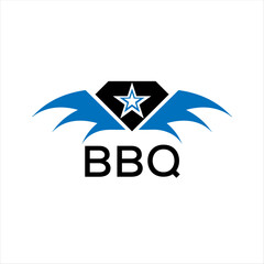 BBQ letter logo. technology icon blue image on white background. BBQ Monogram logo design for entrepreneur and business. BBQ best icon.	
